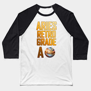 Aries Retro Grade A: Moon Mercury Fire Baseball T-Shirt